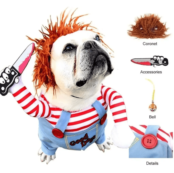 Disfraz De Chucky Mascotas Pequeñas y Grandes