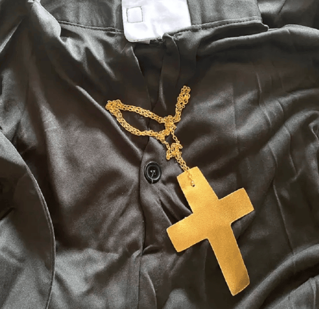Disfraz Hombre De Sacerdote Sotana Disfraz Cura Halloween - Imagen 3