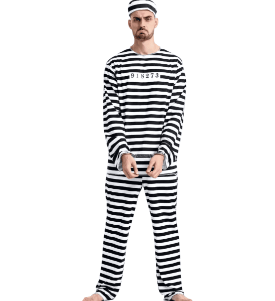 Disfraz De Prisionero Con Gorro Para Adulto Halloween